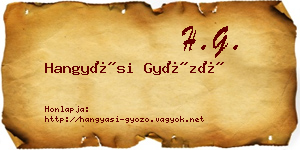 Hangyási Győző névjegykártya